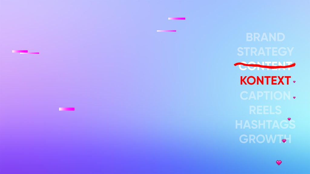 Gradient mit Thema des Monats Akzent und Wording zu Social Media Marketing